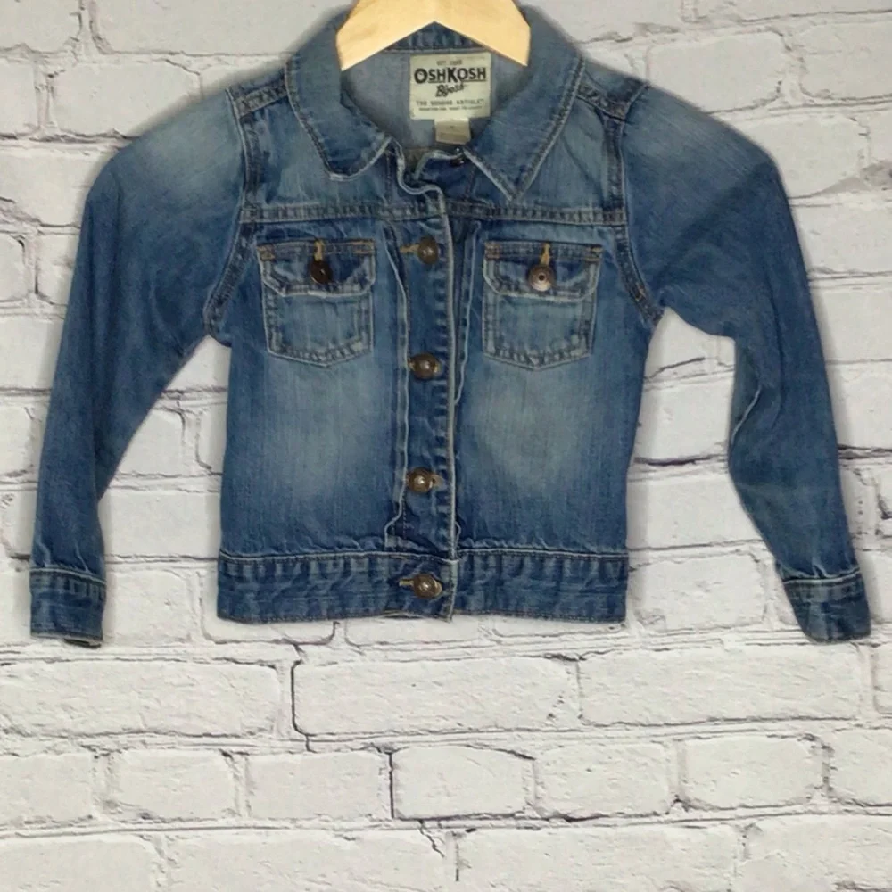 OshKosh B’gosh Light Rinse Cotton Button Front Denim Jacket 6